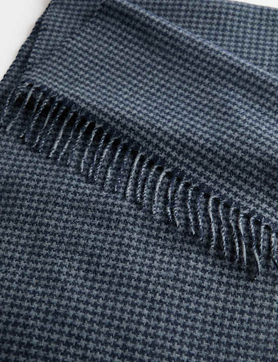 Szalik w pepitkę z wełny merino