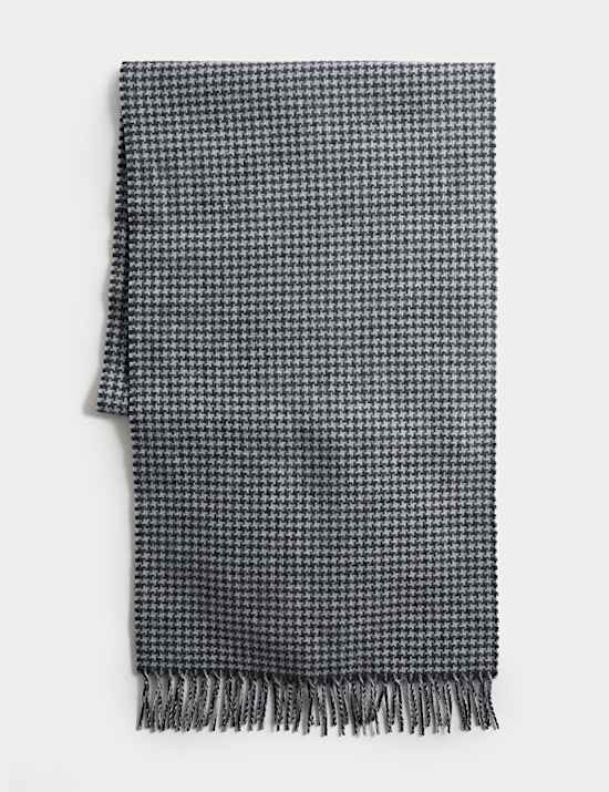 Merino Wool Dogstooth Scarf