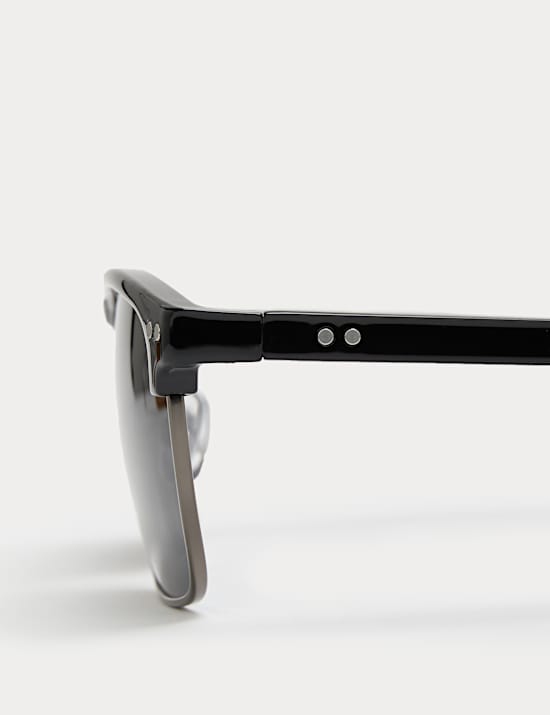 Metalen, gepolariseerde Clubmaster-zonnebril