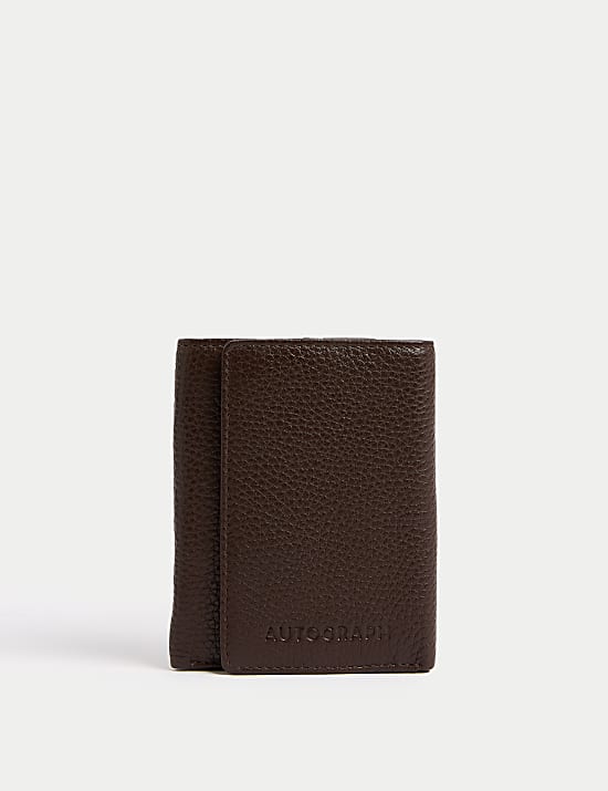 Leather Pebble Grain Tri-Fold Wallet