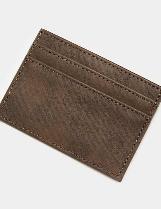 Textured Faux Leather Card Holder