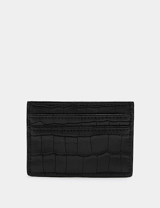 Porte-cartes Cardsafe&trade; en faux crocodile