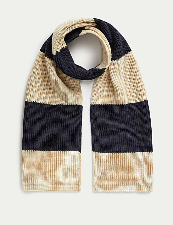 Colour Block Knitted Scarf