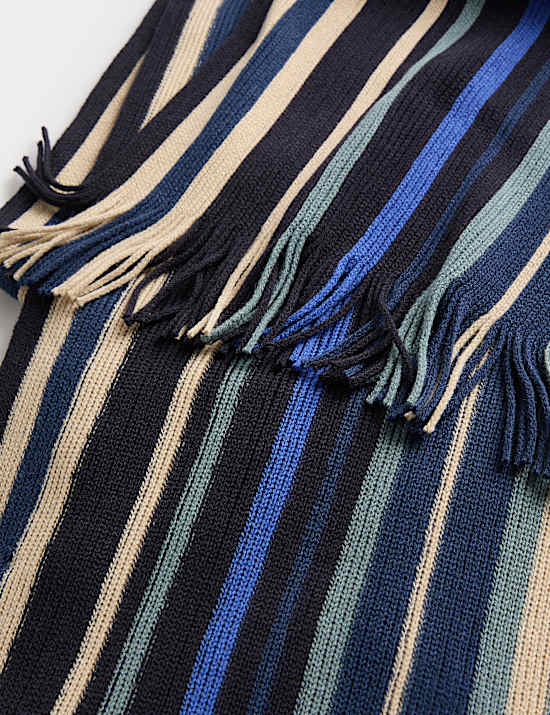 Striped Knitted Scarf