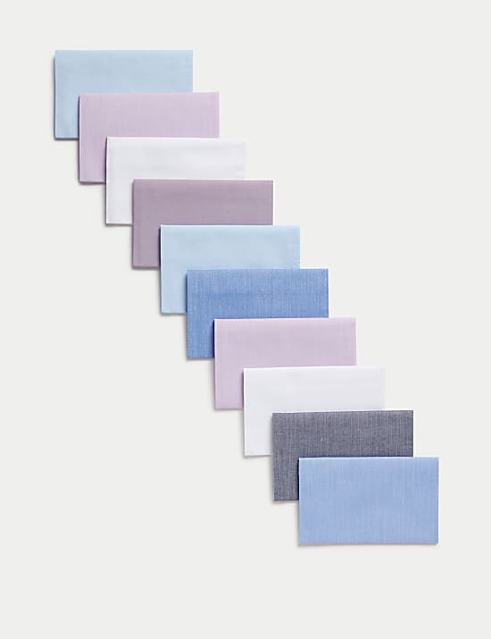Set van 10 antibacteriële zakdoeken van zuiver katoen