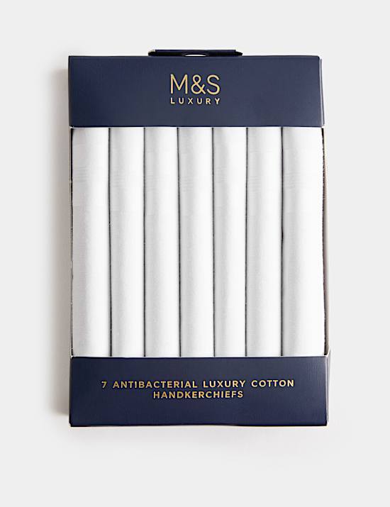 7pk Antibacterial Pure Cotton Handkerchiefs