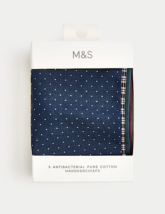 5pk Pure Cotton Woodland Handkerchiefs