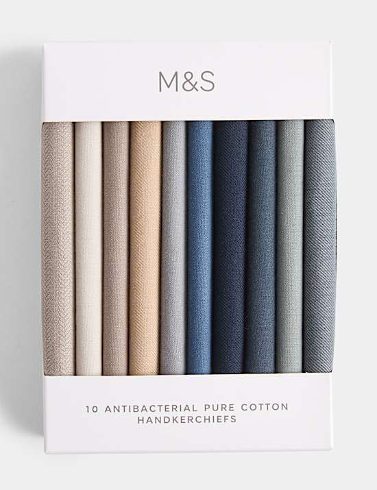 10 Pack Pure Cotton Handkerchiefs