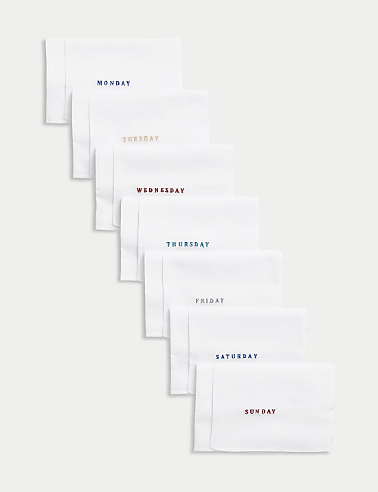 7er-Pack antibakterielle Taschent&uuml;cher aus reiner Baumwolle