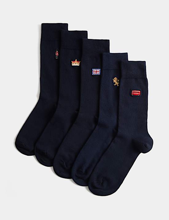5 Pack Cool & Fresh&trade; British Cotton Rich Socks