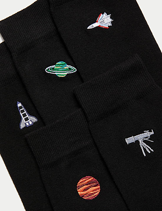 5pk Cool & Fresh&trade; Space Cotton Rich Socks