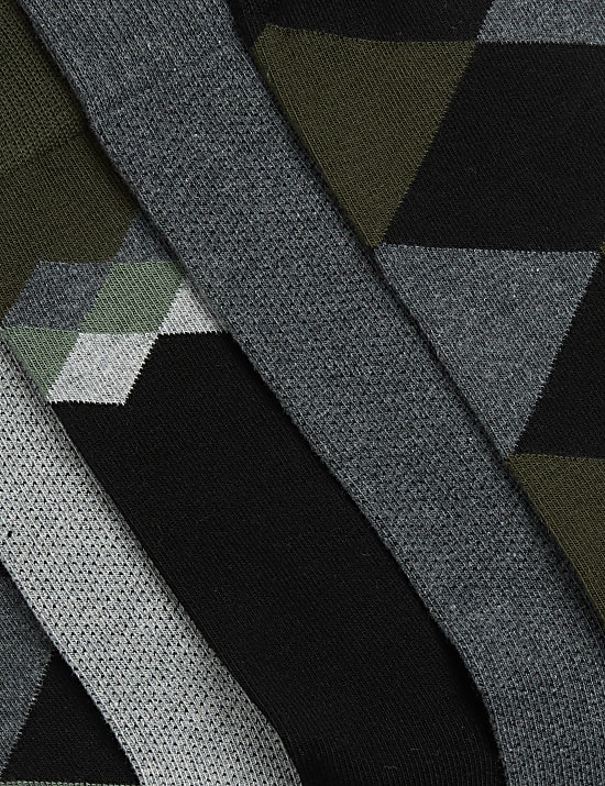 5pk Cool & Fresh&trade; Argyle Cotton Rich Socks