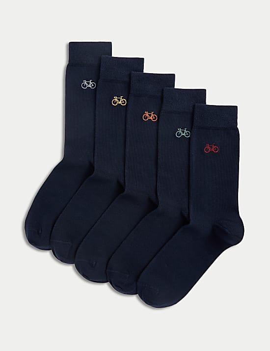 5pk Cool & Fresh&trade; Bicycle Cotton Rich Socks