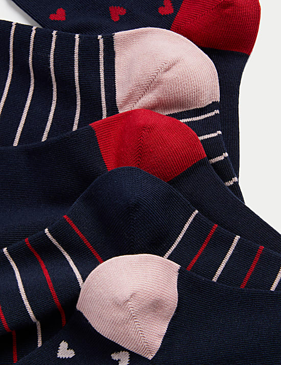 מארז 5 זוגות גרבי Cool & Fresh&trade;&lrm; ליום האהבה מבד עשיר בכותנה