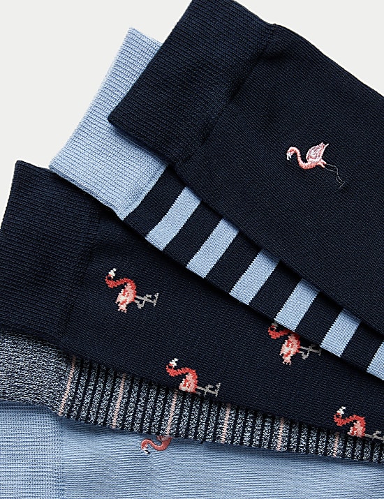 5pk Cool & Fresh™ Flamingo Cotton Rich Socks