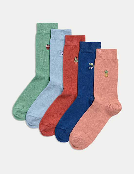 5pk Cool & Fresh™ Hawaiian Cotton Rich Socks