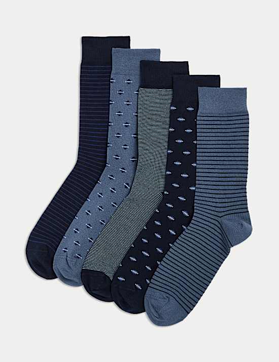 5pk Cool & Fresh™ Geo Cotton Rich Socks