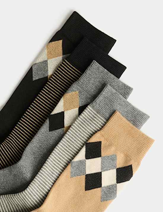 5pk Cool & Fresh™ Argyle Cotton Rich Socks