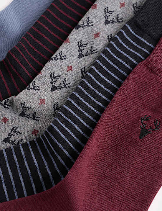 5pk Cool & Fresh™ Stag Cotton Rich Socks