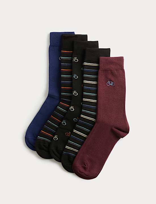 Lot de 5 paires de chaussettes Cool & Fresh™ en coton motif vélo