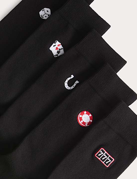 5pk Cool & Fresh™ Casino Cotton Rich Socks