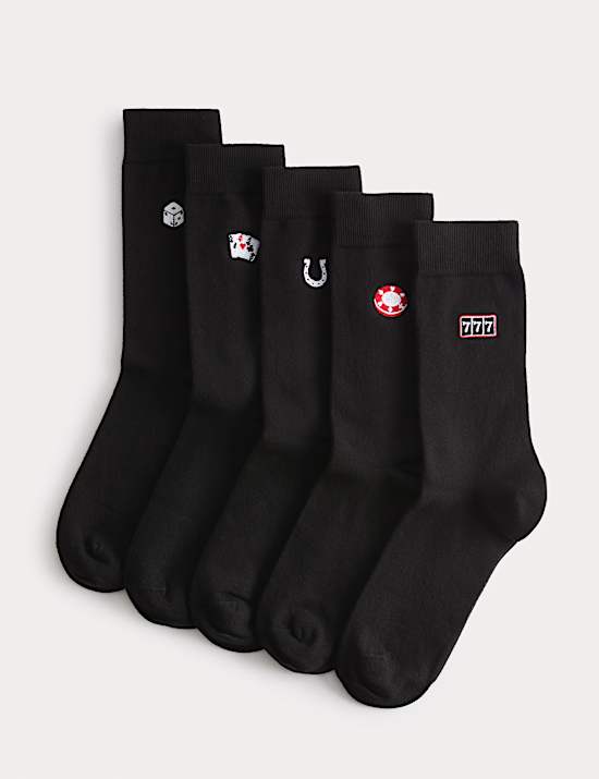 5pk Cool & Fresh™ Casino Cotton Rich Socks