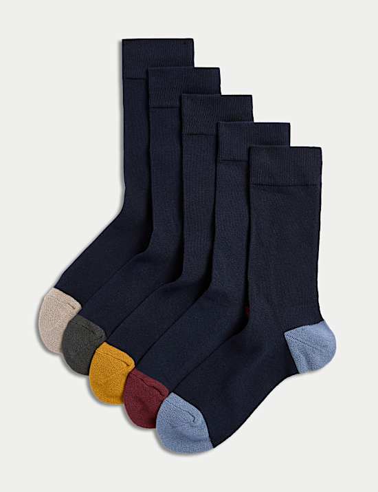 Lot de 5 paires de chaussettes en coton Cool & Fresh™ à semelle légèrement matelassée