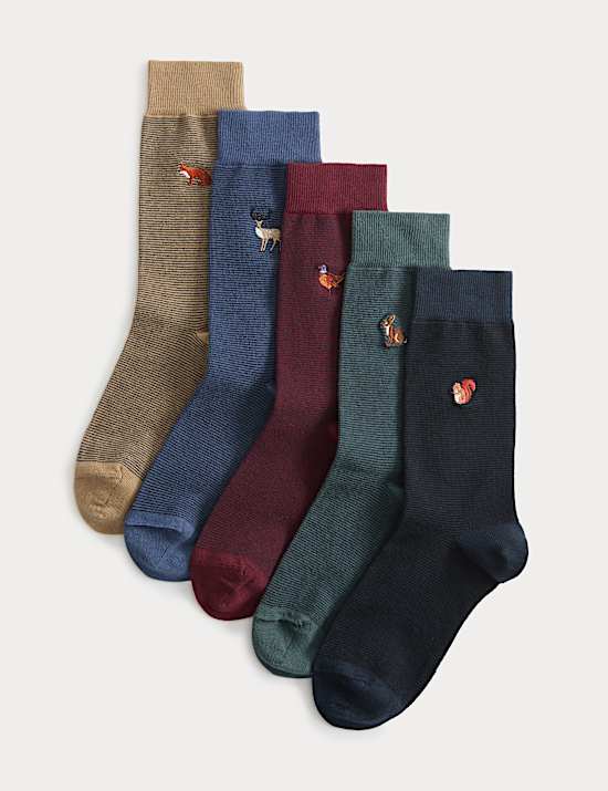 5 Pack Cool & Fresh&trade; Woodland Socks