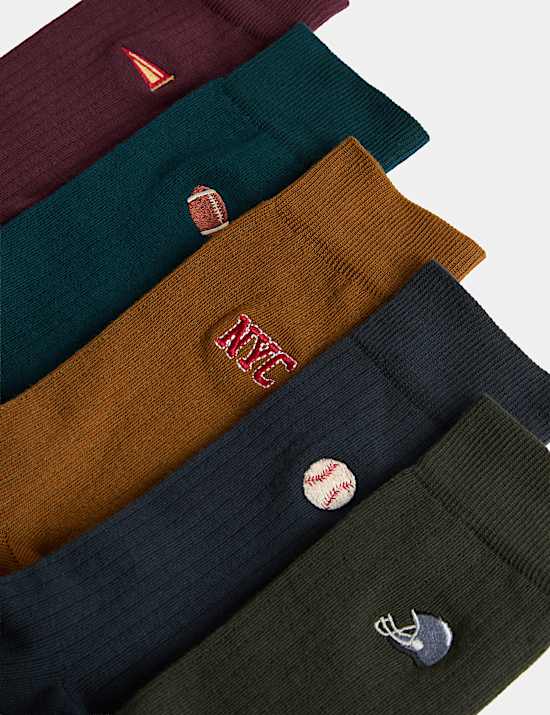 5 Pack Cool & Fresh&trade; Varsity Socks