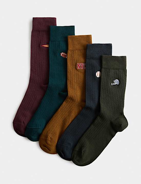 5 Pack Cool & Fresh&trade; Varsity Socks