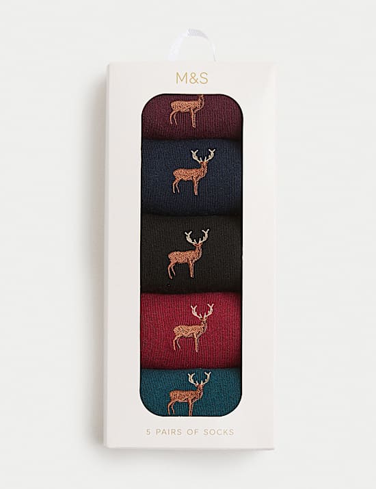 5pk Cool & Fresh™ Stag Cotton Rich Socks