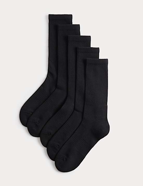 5 Pack Cool & Fresh&trade; Cotton Rich Sports Socks