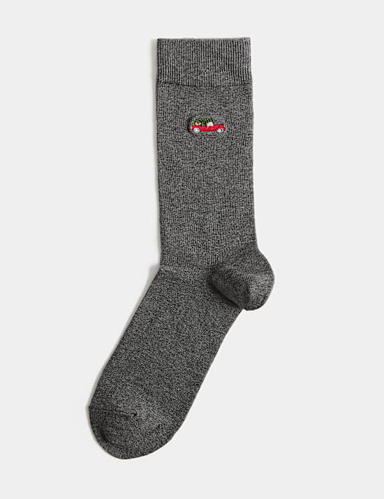 Christmas Truck Cotton Rich Socks