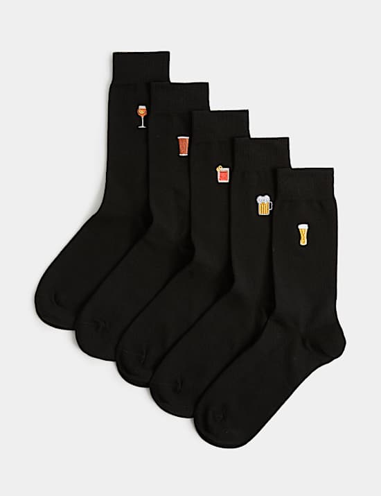 5 Pack Cool & Fresh&trade; Cotton Rich Drinks Socks