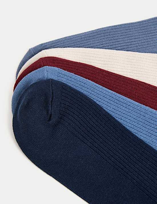 5pk Cotton Rich Ribbed Socks