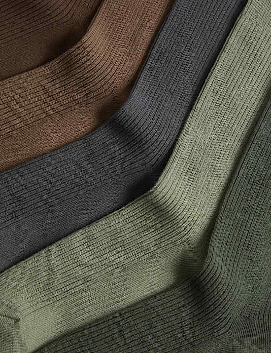 Lot de 5 paires de chaussettes c&ocirc;tel&eacute;es en coton