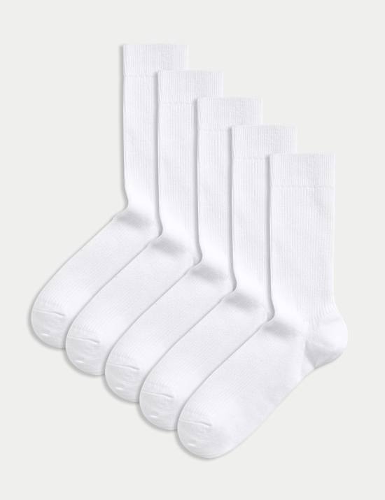 Lot de 5 paires de chaussettes en coton côtelé