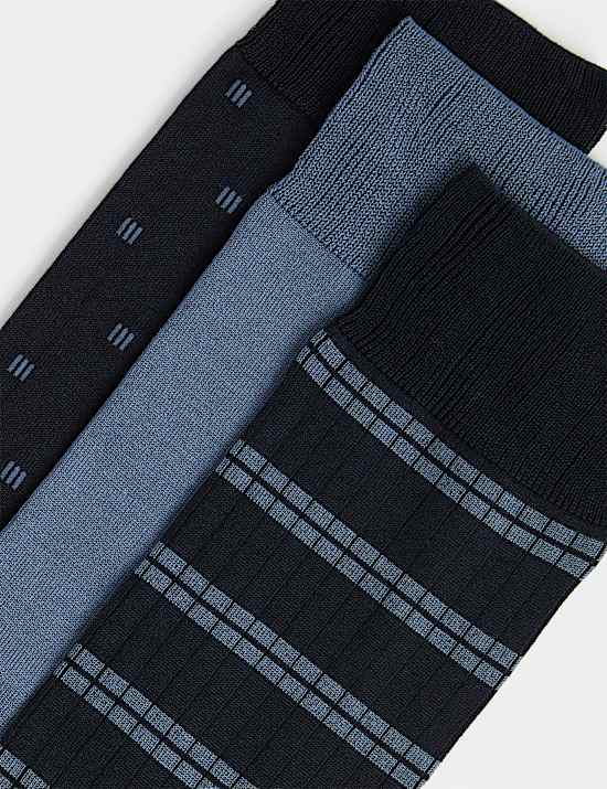 3pk Assorted Mercerised Cotton Socks