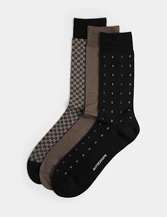 3pk Assorted Cotton Rich Socks