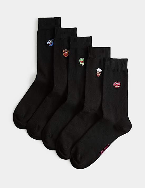 5 Pack Muppets&trade; Cotton Rich Socks