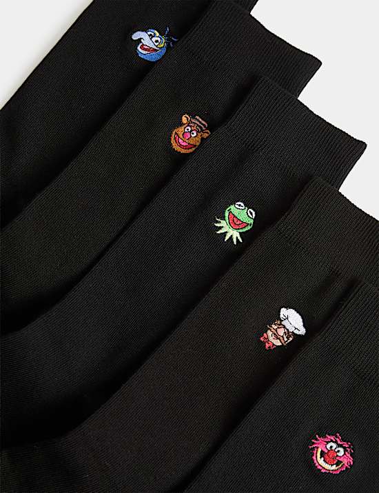 5 Pack Muppets&trade; Cotton Rich Socks