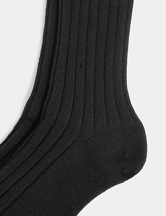 Cashmere Rich Ribbed Socks