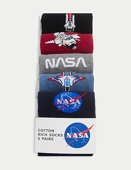 5pk NASA&trade; Cotton Rich Socks