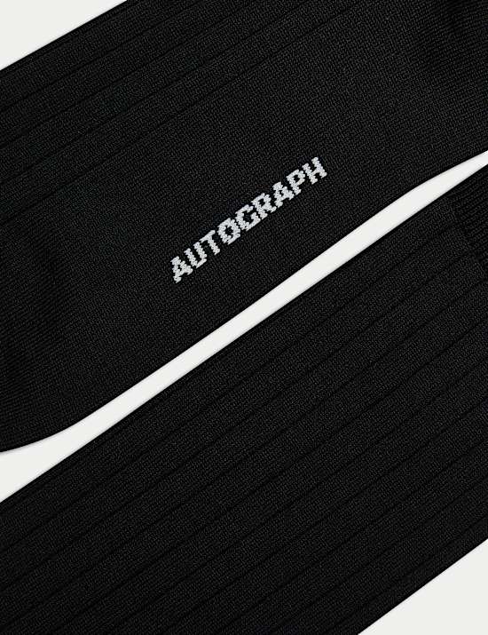 3 Pack Egyptian Cotton Rich Ribbed Socks