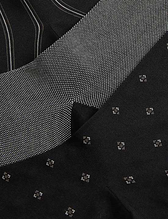 3pk Assorted Mercerised Cotton Rich Socks