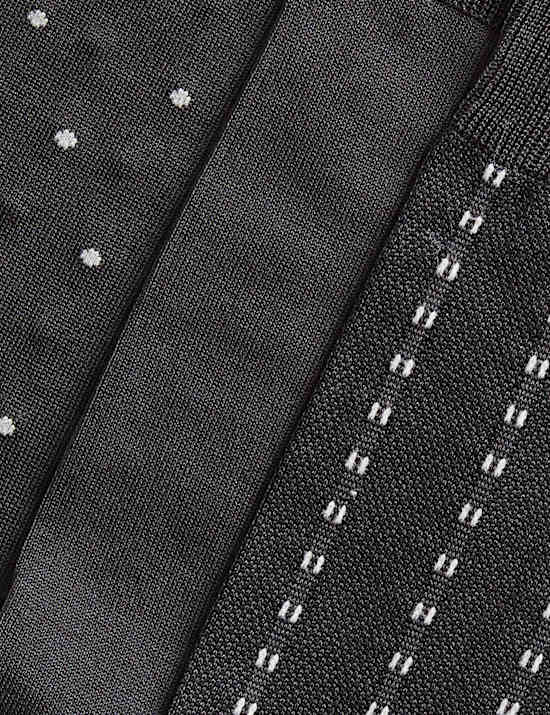 3pk Assorted Design Mercerised Cotton Blend Socks