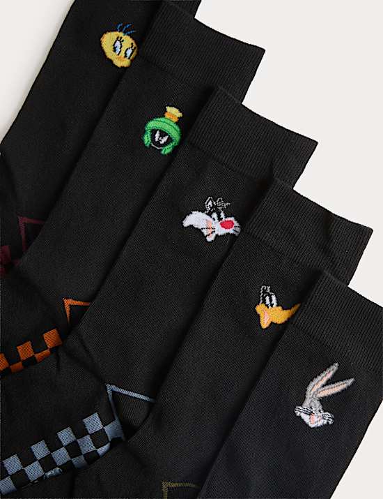5pk Cool & Fresh™ Looney Tunes™ Cotton Rich Socks