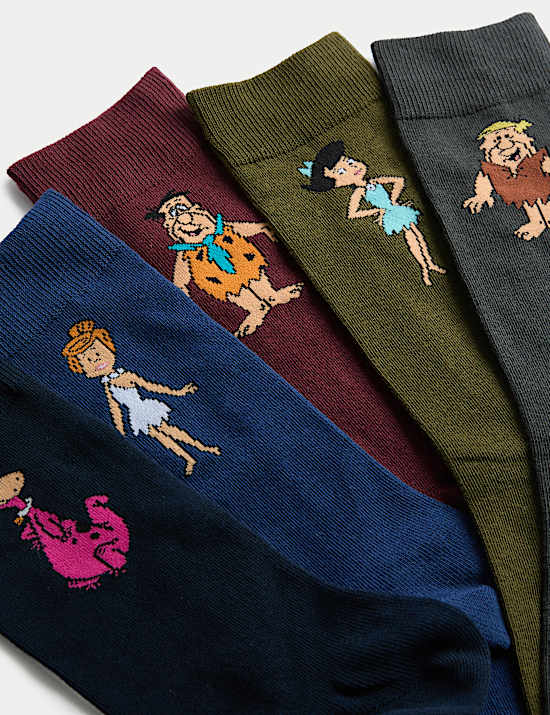 5pk The Flintstones™ Cotton Rich Socks