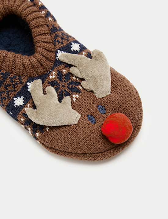 Reindeer Slipper Socks