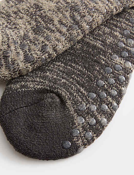 2pk Short Slipper Socks With Wool
